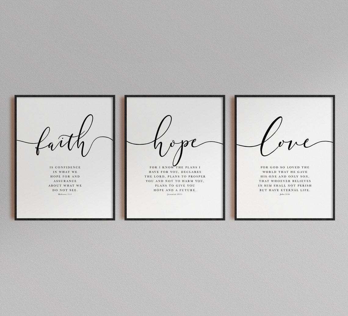 Handmade (Faith Hope Love) Bible Verse Canvas by Your Bible Book™