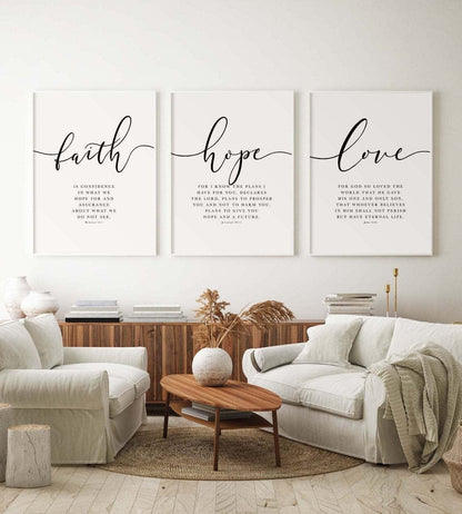 Handmade (Faith Hope Love) Bible Verse Canvas by Your Bible Book™
